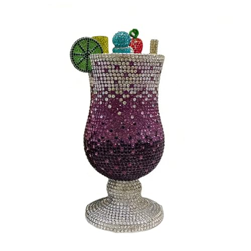 Image of Women Goblet Rhinestone Evening Bag Cocktail Cup Diamond Clutch Funny Crystal Prom Handbag Wedding Purse for Party | Women, Goblet, Rhinestone, Cocktail Cup, Diamond, Funny