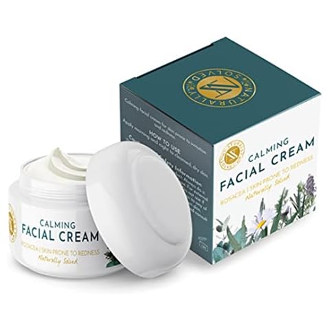 Naturally Solved Calming Facial Cream for Rosacea Prone Skin. Natural Anti Redness Moisturiser. Helps Soothe Sensitive Skin & Skin Affected by Redness, Acne Rosacea Dryness & Eczema 50ml Cover