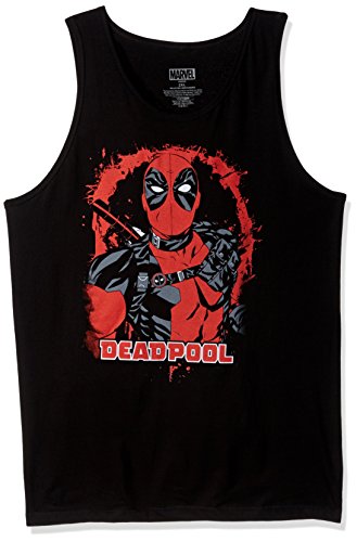 Image of Marvel Official Painted Deadpool Men's Tank Top, Black, Medium
