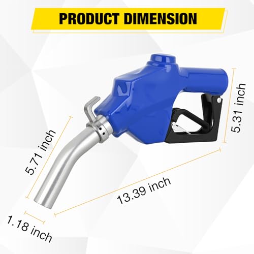 Nilight 1" NPT Fuel Nozzle with Fuel Hose Swivel, High Flow Auto Shut Off Gas Pump Transfer Refilling Nozzle with Adjustable Speed Padlock for Gasoline, Kerosene, Diesel by Nilight - Image 3
