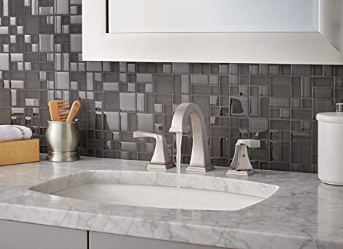 Image of Delta Faucet Dryden Widespread Bathroom Faucet, Bathroom Faucet 3 Hole, Brushed Nickel Bathroom Sink Faucet, Metal Drain Assembly, Stainless 3551-SSMPU-DST