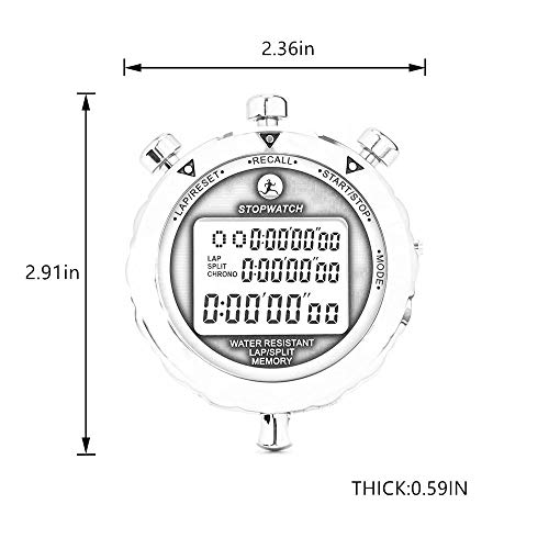 Rolilink Stopwatch,Metal Stop Watch For Sports Waterproof Stopwatches Timer For Sports And Competitions (10 Lap) #TOP3