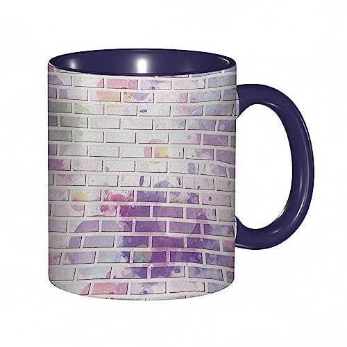 Tazza Mug cose divertenti,Custodia a muro,illustrazione vettoriale di Graffiti Brick Wall Pattern Design Street Violet e Laven tazza caffè, tazza grande, tazza divertente - decora la tua tazza