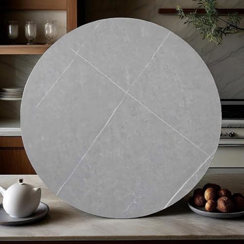 Decmiroor Placa Giratoria de Mármol Lazy Susan de Redonda 60-100cm, Silencioso Suave Bandeja Giratoria de Servicio, Plato para Servir para Mesa de Comedor(Matte Gray,70cm)