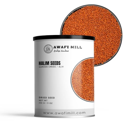 AWAFI MILL Halim Seeds 250g (9 Oz) | Garden Cress/Aliv Seeds | Lepidium sativum L. | Edible Seeds for Drinks Porridge Ladoo Desserts Baking & Traditional Recipes