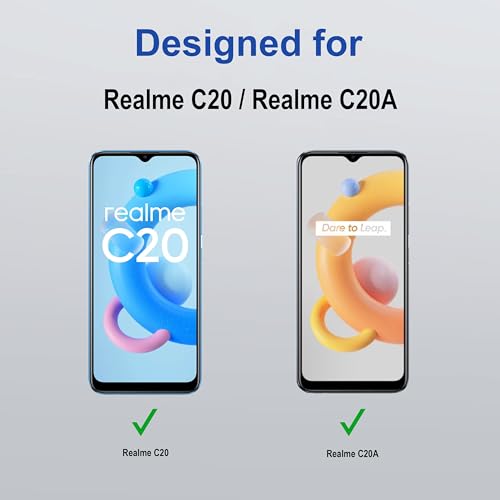 Image of ZAP CASE HD Plus Tempered Glass Screen Protector Compatible For Realme C20 (Black) Edge To Edge Coverage With Easy Installation Kit
