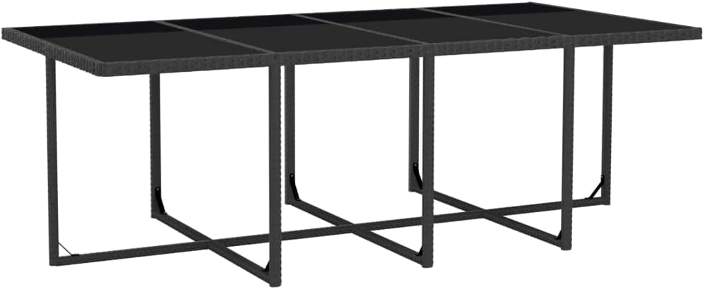 13 Piece Patio Dining Set with Cushions,Outdoor Furniture,Afternoon Tea Suit,Conversation Furniture,Perfect for Decorating Your Yard, Balcony, Patio and Home. Poly Rattan Black