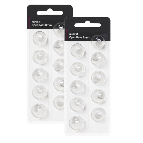 Hearing Aid Domes for Oticon Replacements, Oticon Minifit Single Vent Bass Domes (8 mm/2 Packs）, Universal Domes for Oticon Hearing Aid Supplies. (8MM Open BASS Vent)