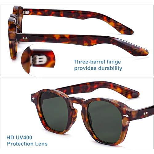 Image of Gleyemor Fashion Sunglasses for Men Women Tortoise Shell Sunglasses Trendy Unisex Style UV400 Protection Shades