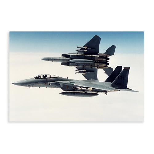 Toile F-15 Eagle jet de combat impression d'art murale premium 61x91.4 cm