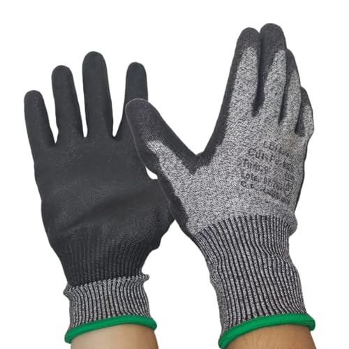 Kit 12 Luva De Segurança Anticorte Pu Proteção Trabalho Epi Vidro Cozinha 9020 (10 (GG))