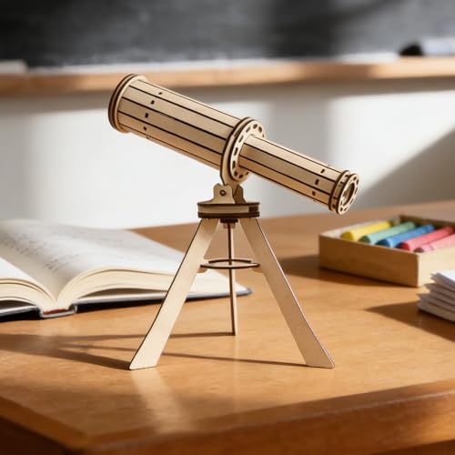 Kit de Experimentos Científicos,Telescopio De Madera Juguetes Educativos,Kit De Experimentos De Ciencia Astronómica - para Niños Niñas Estudiantes Biblioteca Escolar Preescolar - imagen 3