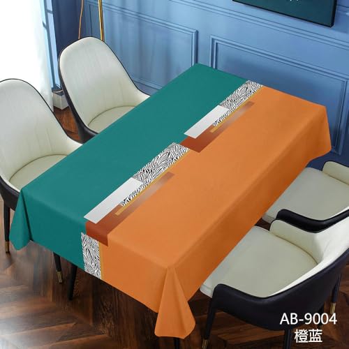 Nappe en PVC bleu vert pour table circulaire, finition moderne et durable