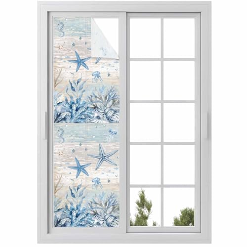 Película de privacidad para ventana frost, azul, 17.7 x 78.7 pulg