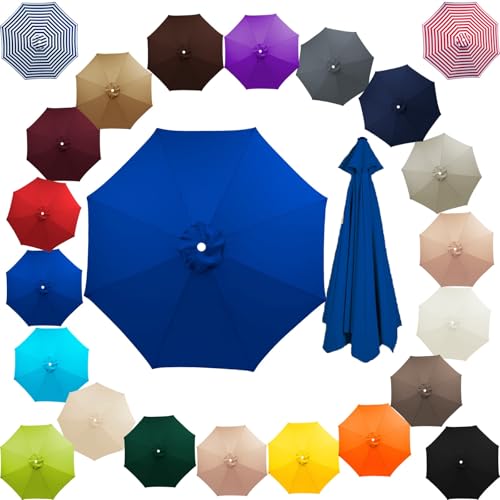 Toile de rechange pour parasol de patio à 8 baleines, résistante à la décoloration, pour jardin, terrasse, cour, piscine, protection contre les intempéries