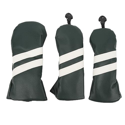 Nutriess Couvre-Chef de Golf pour conducteur de Golf Fairway Lame Hybride Mallet Putter Housse en Cuir de qualité supérieure Anti-poussière Étiquette rotative Robuste pour Le (2)