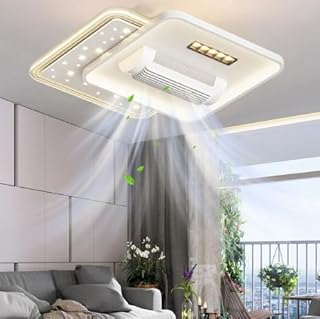 Low-Profile Rounded Rectangle LED Ceiling Fan|Remote Control, Tricolour Lighting|Modern Fan for Living Room, Balcony & Bedroom|Dual Rounded Squares Frame