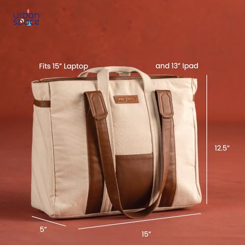 Image of Urban Space Women Tote Bag with Laptop compartment, Handbag for Work, Ladies purse, Stylish Shoulder Bag, Laptop ipad Tote Bags For Office Use, Gift for Women