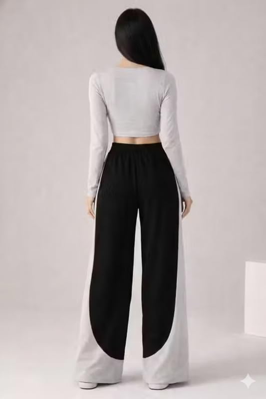 Image of Imsa Moda Plain Women's Loose Fit Trouser- Polycotton Joggers with Elastic Waistband & Side Pockets | Lower Comfortable for Gym, Running & Casual Wear