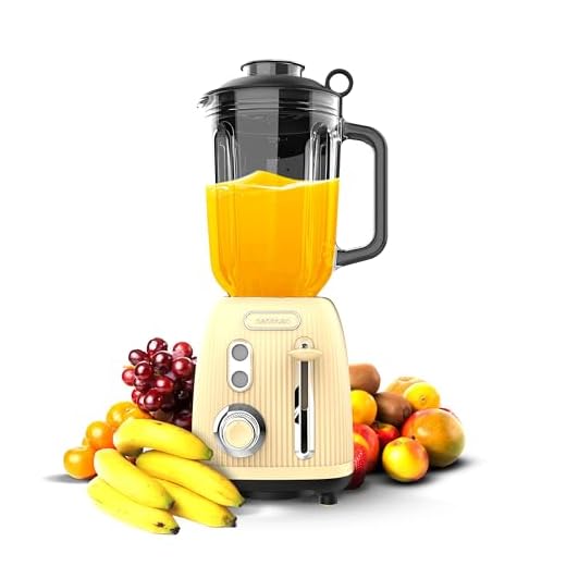 Cecotec Batidora de Vaso Power Black Titanium RetroYellow. 1200W, jarra de 1.5L, 2 velocidades, función Pulse, cuchillas de titanio, motor copper, diseño retro y eficiente.