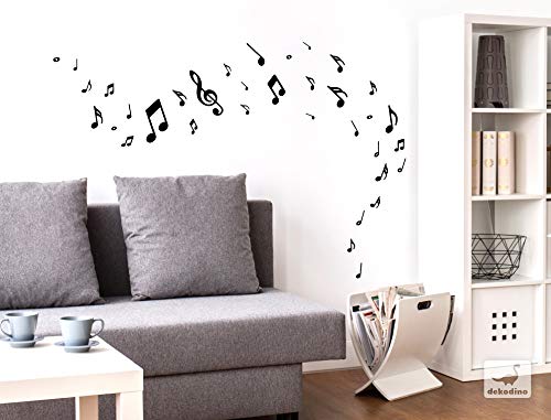 Dekodino® Adesivo murale note nere 35 pezzi set