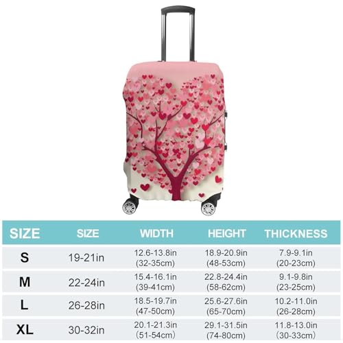 Travel Luggage Cover Protectors Elastic Anti-scratch Suitcase Cover Washable Luggage Sleeve Heart Tree Suitcase Cover Protector Fit 18-32 Inch Suitcases Travel Accessories L2