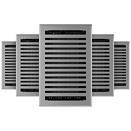 Imperial RG3446 6 x 10-Inch Montezuma Decorative Floor Register, 5-Pack, Grey Granite