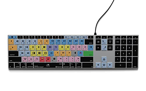 KB Covers Avid Media Composer Keyboard | Backlit Pro Aluminum Editing Keyboard for Windows Wired USB-A Connection | Color-Coded Shortcuts for Faster, More Efficient Video Editing