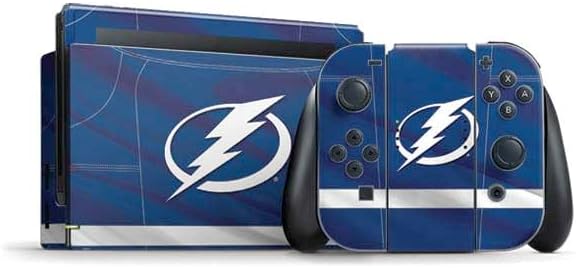 Skinit Decal Gaming Skin Compatible with Nintendo Switch Bundle - Officially Licensed NHL Tampa Bay Lightning Alternate Jersey Design