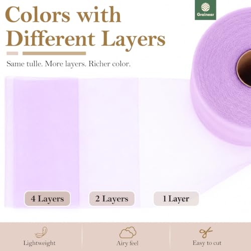 Image of Lavender Tulle Fabric Roll 6 Inch x 100 Yards Tulle Ribbon