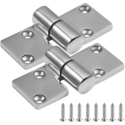 Anglerbasics Stainless Steel Hinges, Marine Grade Boat Hatch Hinge, Heavy Duty Flush Mount Left & Right Lift-Off Hinge,Boat Butt Door Cabinet Hinges Boat Hardware Cover