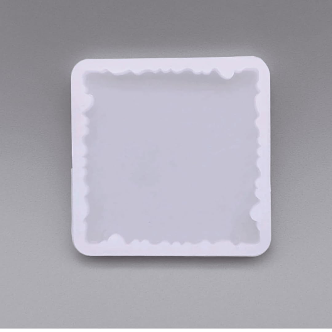 2 Inch Square Agate Silicone Mould for Resin Art Epoxy Resin Coaster Small Agate Keychain Making DIY Craft Flexible Reusable Zigzag Silicone Mold for Resin Casting Decor Making-image-2