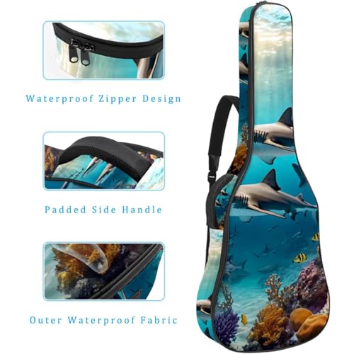 Housse de guitare acoustique imperméable grand format multicolore avec tour de cou