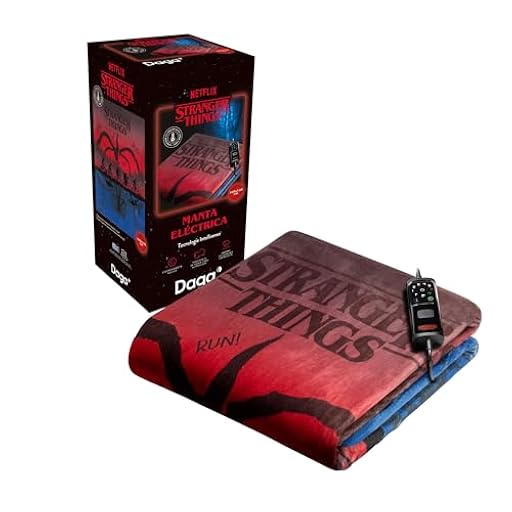 DAGA Manta Eléctrica Stranger Things Eléctrico 160x120 cm - Terciopelo Suave, Termocromático, 6 Temperaturas, Bajo Consumo | Ya disponible en tu tienda friki favorita! En mundofriki.es!