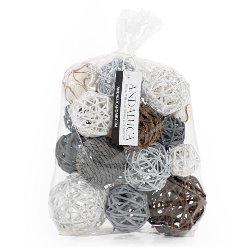 ANDALUCA Decorative Balls Vase Filler Bag with Orbs, Balls (Grey)