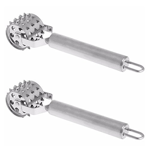 Actopus 2PCS Meat Tenderizer Needle Spiked Roller with Stainless Steel Handle