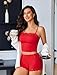 Avidlove Sexy Women Cami Pajama Set Modal Sleepwear Lace Trim Short PJ Set with Shorts 2 Piece Lingerie Red XL