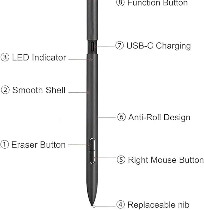 ASUS Pen 2.0 SA203H MPP 2.0 Compatibile con ASUS Pen 2.0 SA203H,Compatibile con ASUS ROG Z Flow 13,ROG Flow X 16,ROG Zephyrus Duo 16,Zenbook 13/14 Flip OLED,Vivobook 13 Slate OLED