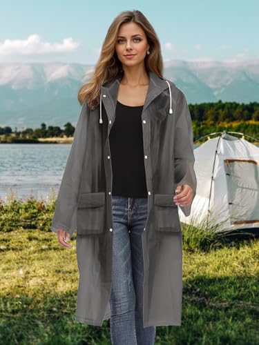Besshopie EVA Raincoat Waterproof Rain Poncho Reusable Unisex Men Women Long Clear Rain Wear2