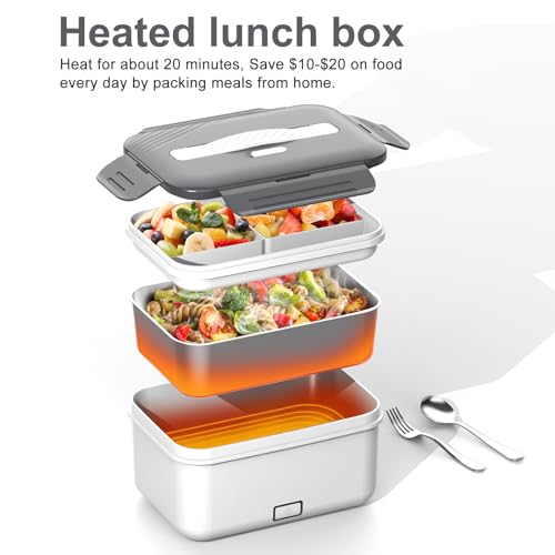 WisaKey Electric Heated Lunch Box for Car Truck Home 1.8L 100W Portable Food Warmer with 12V/24V/110V/220V Hot Meal for Work Travel Jobsite Camping Gifts Fathers Day for Dad Husband Adults Men Woman by WisaKey - Image 8