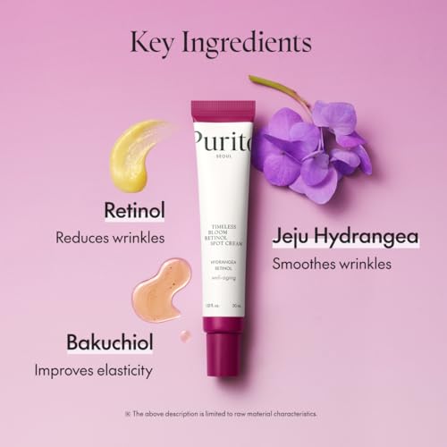 Purito Seoul Timeless Bloom Retinol Spot Cream, Korean Jeju Hydrangea, Per Pelli Sensibili, Crema Retinolo, Riduzione Del Rumore, Crema Viso Anti-Invecchiamento, K-Beauty, 30 Ml - 4