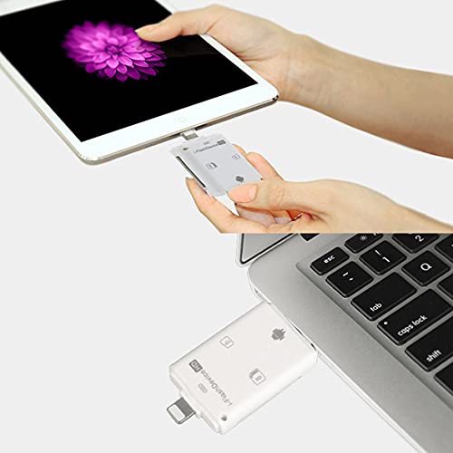 Leitor de cartão de memória, adaptador de leitor de cartão SD OTG Flash para iPhone/iPad/Android/Mac