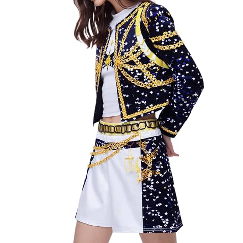 VNNOPG Girl Stage Role Play Singers idol Costume Girls Dance Stage Uniform Halloween Party Outfits Black 130