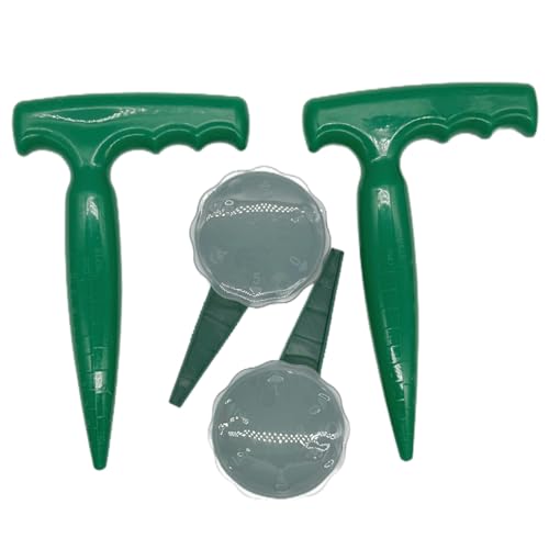 Herramienta de plantar semillas 2 piezas plástico verde miniatura 1