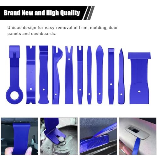 Image of 19PCS Trim Removal Tool Set, Car Panel Door Audio Trim Removal Tool Kit, Plastic Pry Tool Kit for Car Panel Dash Door Audio with Storage Bag, Universal Car Accessories (Blue)