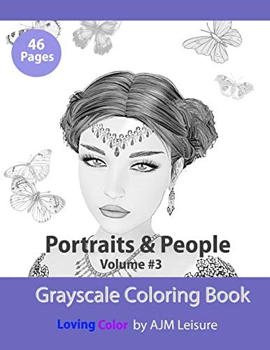 Portraits and People Volume 3: Adult coloring book with grayscale pictures