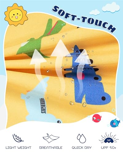 Image of SURF CUZ Boys Swim Trunks with Boxer Brief Liner Toddler Boy Stretch Swimsuit Shorts Quick Dry Swimming Trunks Bathing Suit
