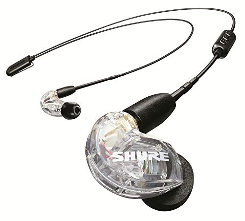 Shure SE215 BT2 Wireless Sound Isolating Earbuds, Premium Audio with Deep Bass, Single Driver, Bluetooth 5, Secure in-Ear Fit - Clear