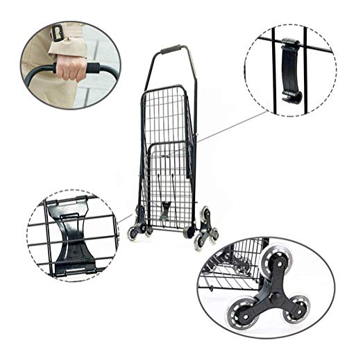 Einkaufstrolley auf 8 Rädern, faltbarer Einkaufswagen, mit Treppensteigen und wasserdichter Funktion (Rot 8 Runden) – Bild 5