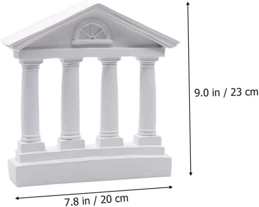 Greek Temple Architectural Model Ancient Roman Style Resin Sculpture for Home Decor Elegant Temple Statue for Living and Office Decoration